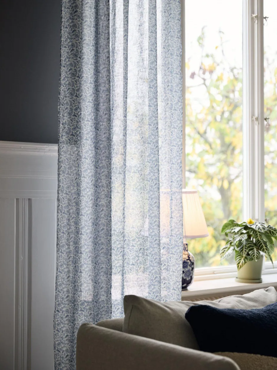 Gardiner|Sovrum|Svanefors 2-pack Gardin 'Filippa' 140x280cm - Blå