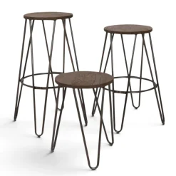 Pallar|Sittmöbler|Reforma Pall 'Rustic' 45cm - Trä/Stål