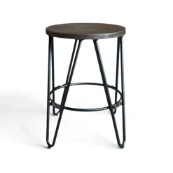 Pallar|Sittmöbler|Reforma Pall 'Rustic' 45cm - Trä/Stål