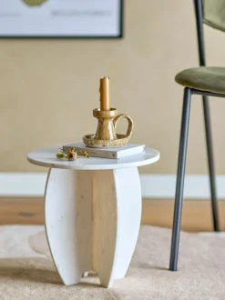 Bord|Sovrum|Bloomingville Pedestal 'Sendai' - Marmor