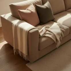 Plädar & Filtar|Vardagsrum|Reforma x Trendcarpet Pläd 'Beatriz Stripe' 130x170cm - Beige/vit