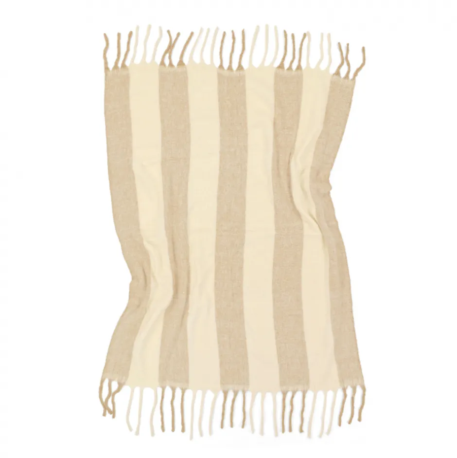 Plädar & Filtar|Vardagsrum|Reforma x Trendcarpet Pläd 'Beatriz Stripe' 130x170cm - Beige/vit
