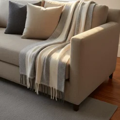 Plädar & Filtar|Vardagsrum|Reforma x Trendcarpet Pläd 'Beatriz Stripe' 130x170cm - Svart/vit