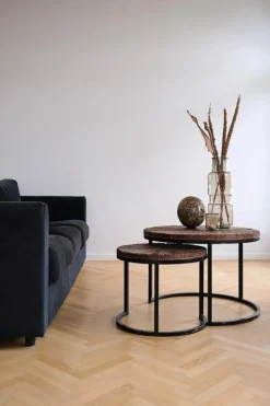 Soffbord Vintage|Soffbord|Trademark Living Rustikt cafébord 'Luc' - Brun