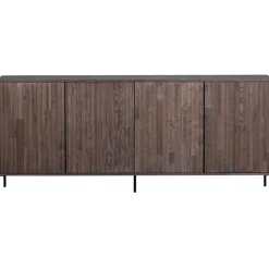 Hall|Sideboards|WOOOD Sideboard ‘New Gravure’ 200 cm - Mörkbrun/Svart