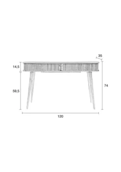 Bord|Arbetsrum|Zuiver Skrivbord 'Barbier' - Svart