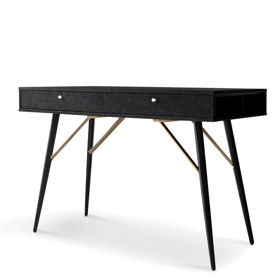 Bord|Arbetsrum|Reforma Skrivbord 'Lux' - Svart/Mässing