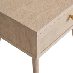 Bord|Sovrum|Reforma Sängbord 'Prime' - Vit ek/Mässing