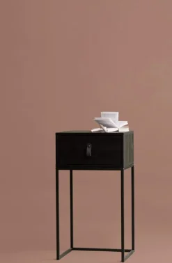 Sovrum|Sängbord|WOOOD Sängbord 'Zola' låda - Svart