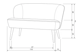 2-Sits Soffor|Vardagsrum|WOOOD Soffa 'Sara' - Grön/Sammet