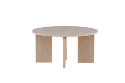 Soffbord|Vardagsrum|Reforma Soffbord 'Arvika' Runt 80cm - Vitpigmenterad Ek