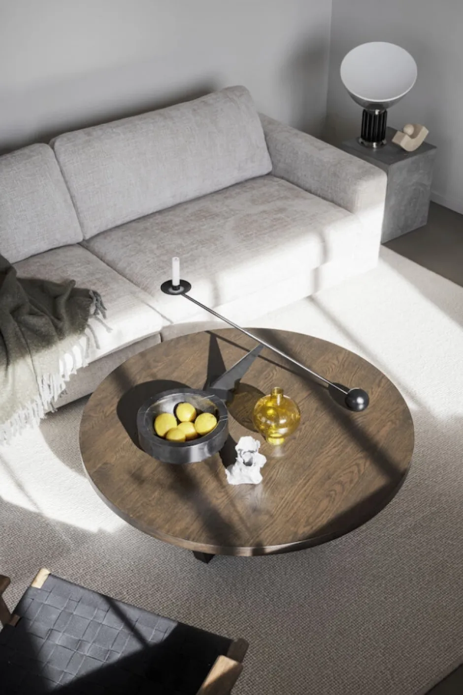 Soffbord|Vardagsrum|Rowico Home Soffbord 'Boxford' Runt 110cm - Mörk ek