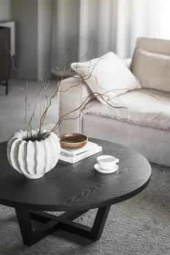 Soffbord|Vardagsrum|Rowico Home Soffbord 'Boxford' Runt 110cm - Svart ek