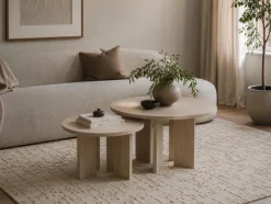 Soffbord|Vardagsrum|Reforma Soffbord 'Créme' Runt 75cm - Natur