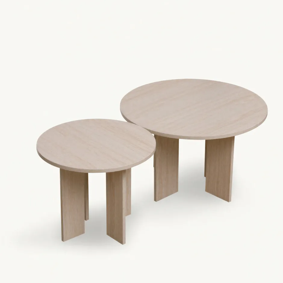 Bord|Soffbord|Reforma Soffbord 'Créme' Runt 75cm - Vitpigmenterad