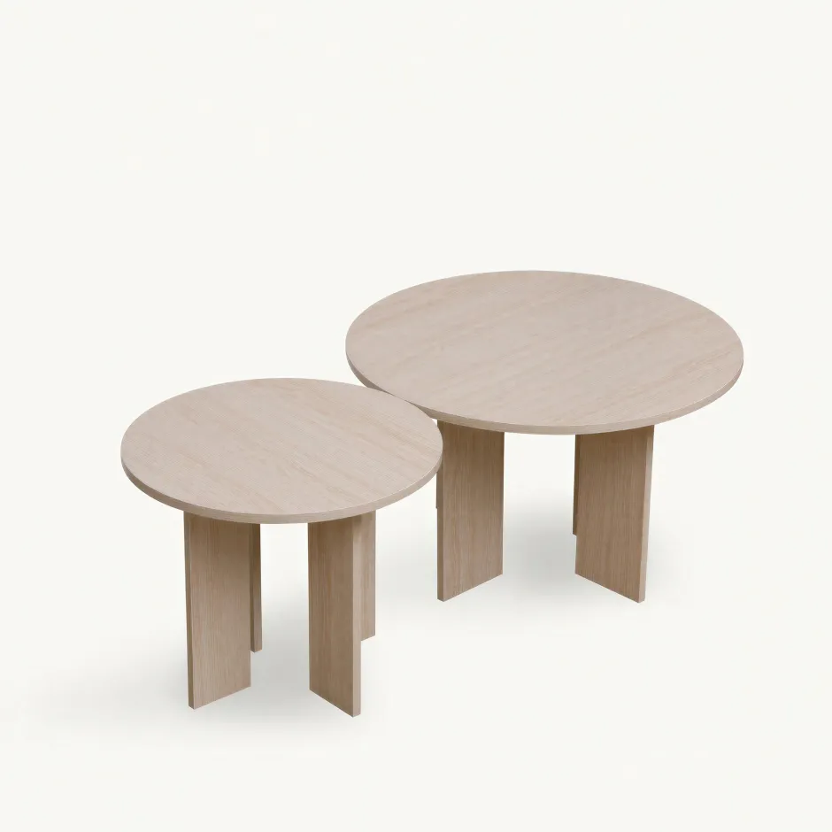 Bord|Soffbord|Reforma Soffbord 'Créme' Runt 55 cm - Vitpigmenterad
