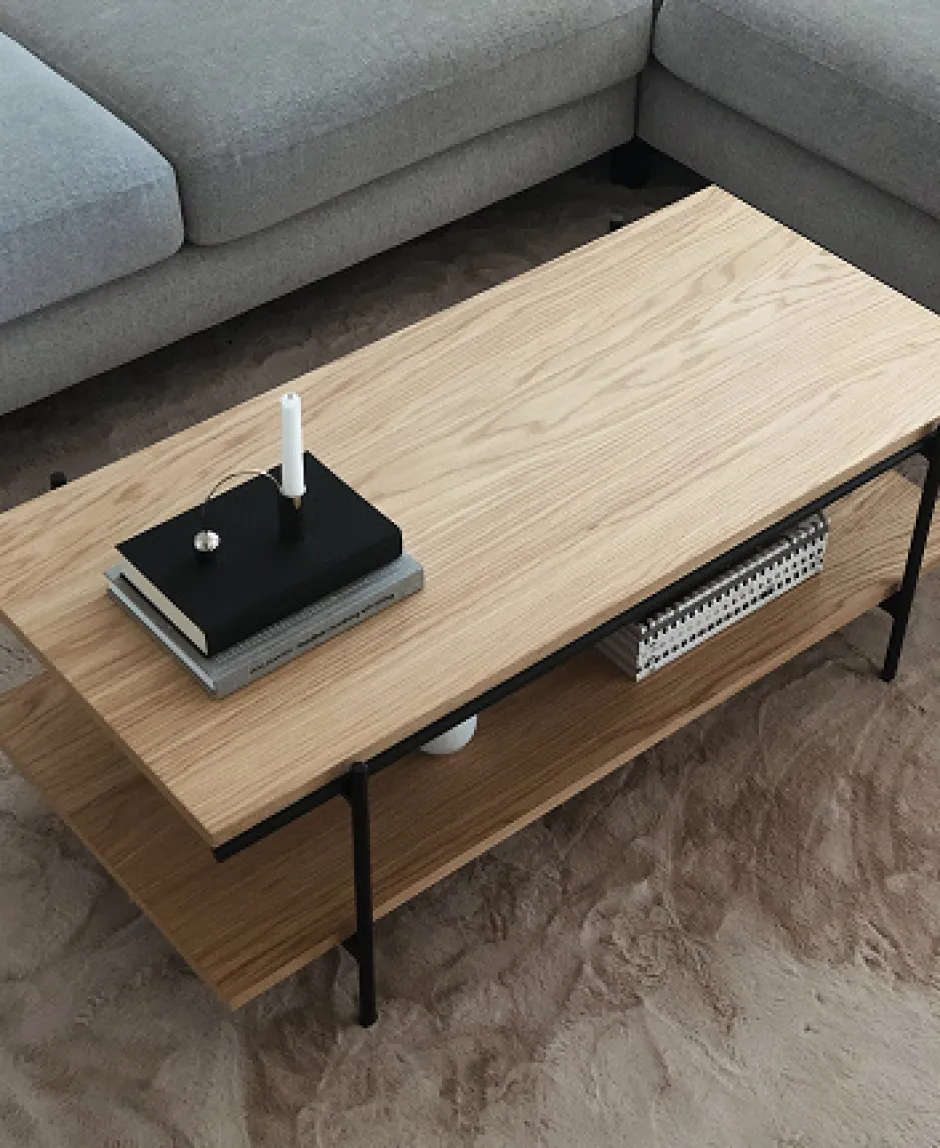 Bord|Soffbord|Reforma Soffbord 'Frida' - Natur/Svart