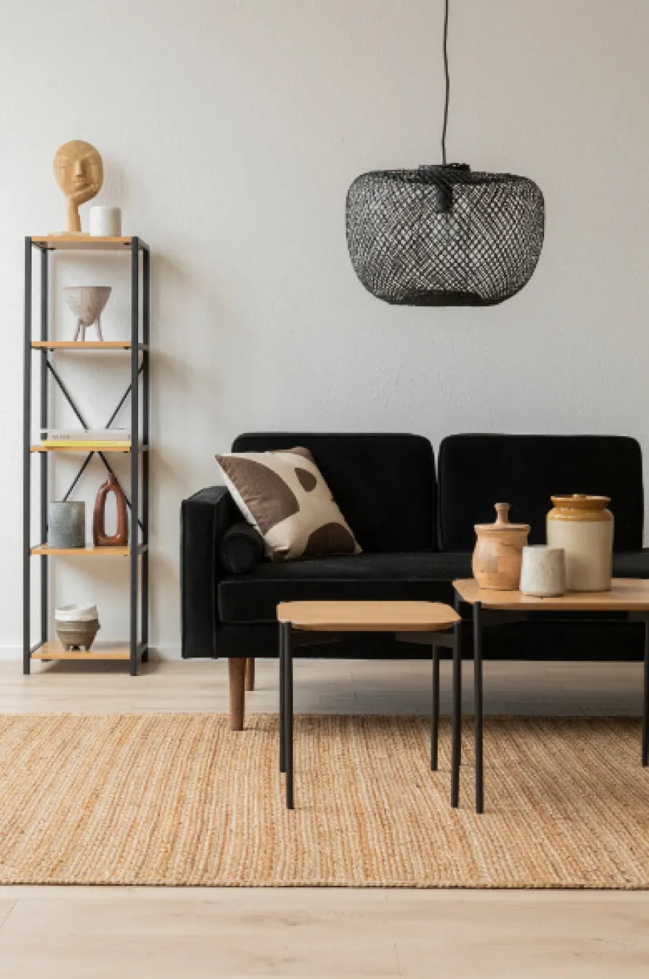 Bord|Soffbord|Reforma Soffbord 'Frida' 50x50cm - Natur/Svart