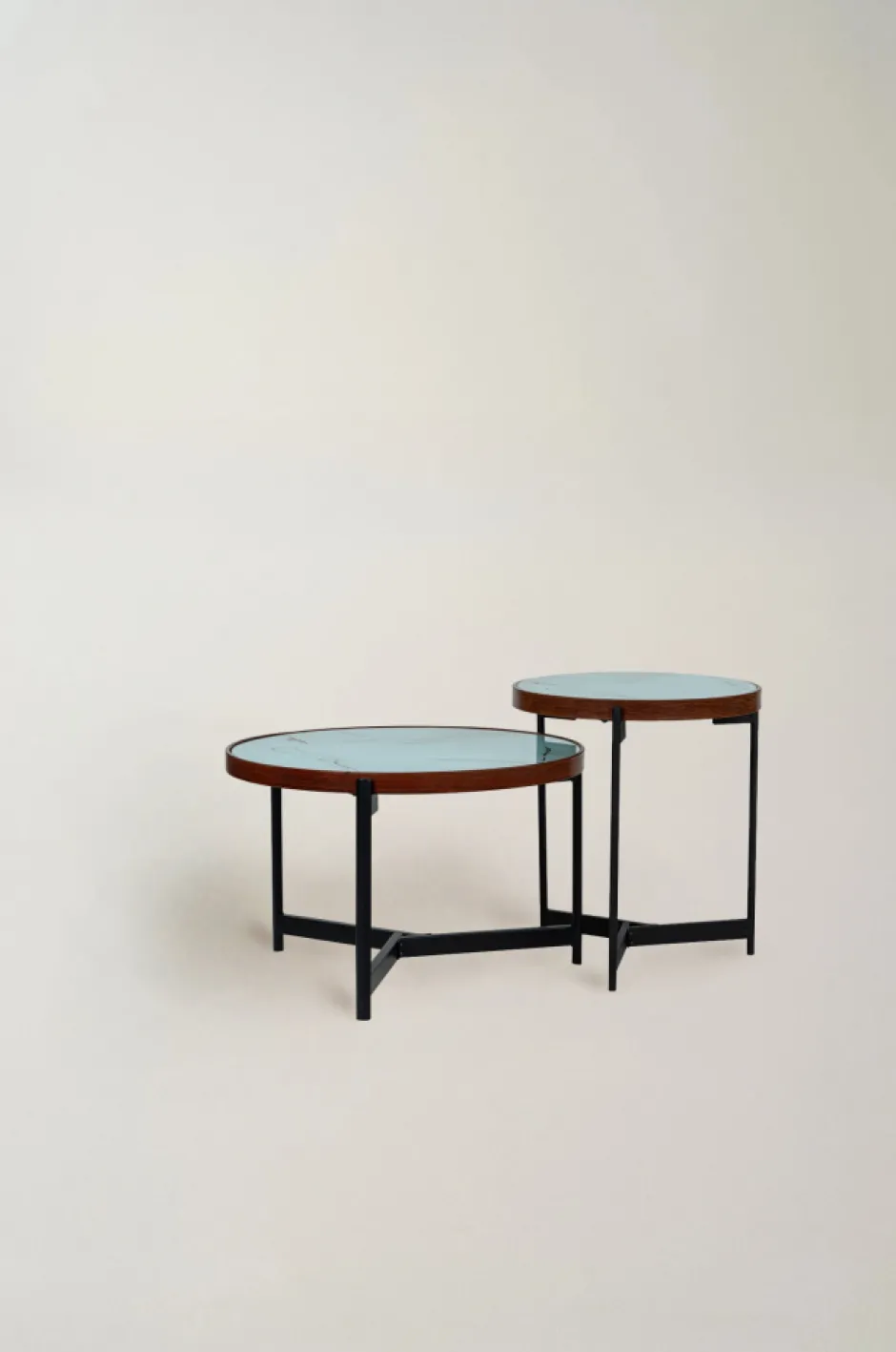 Bord|Soffbord|Reforma Soffbord 'Marble' 2 delar - Svart/Vit