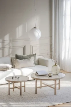 Soffbord|Vardagsrum|Rowico Home Soffbord 'Marsden' Runt 90cm - Ljus ek