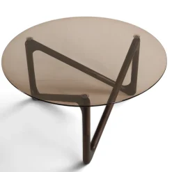 Soffbord|Vardagsrum|Reforma Soffbord 'Modica' Ø80 - Valnöt/Glas