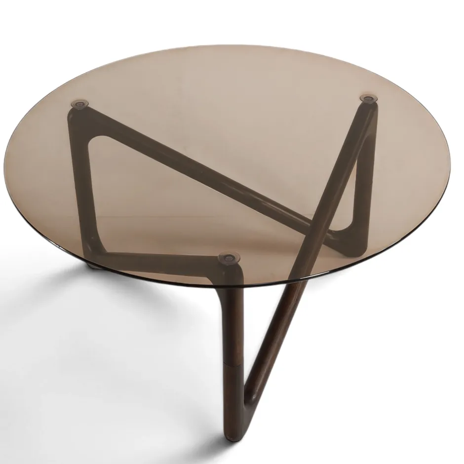 Soffbord|Vardagsrum|Reforma Soffbord 'Modica' Ø80 - Valnöt/Glas