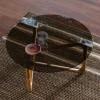 Soffbord|Vardagsrum|Dutchbone Soffbord 'Naia' Runt 80cm - Natur/Glas