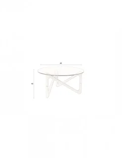 Soffbord|Vardagsrum|Dutchbone Soffbord 'Naia' Runt 80cm - Natur/Glas