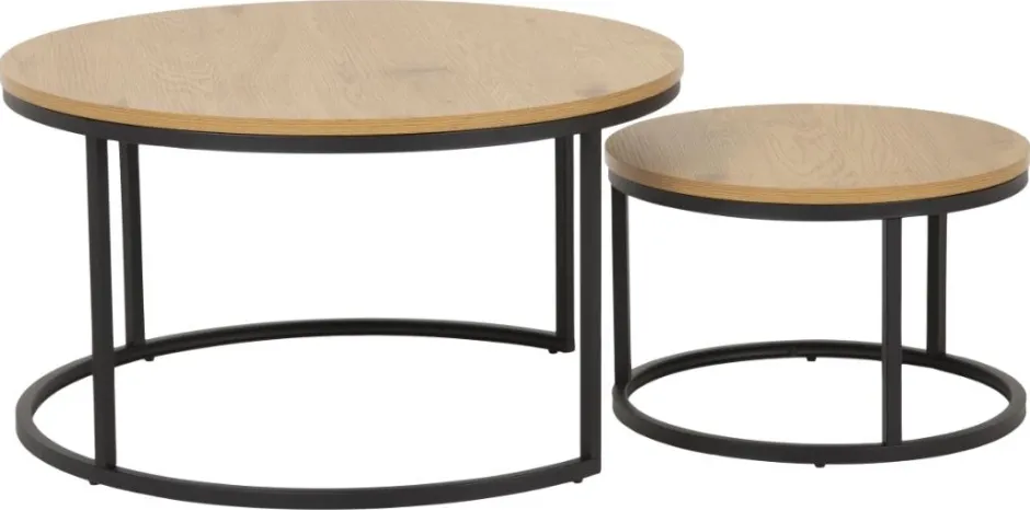 Soffbord|Vardagsrum|Reforma Soffbord 'Spiro' 80cm - Natur/Svart