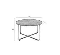 Soffbord|Vardagsrum|Reforma Soffbord 'Timpa' Runt 70cm - Grön marmor/Guld
