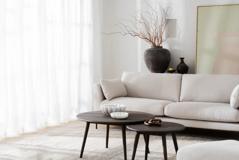 Soffbord|Vardagsrum|Rowico Home Soffbord 'Tompkins' runt Ø90 - Brun