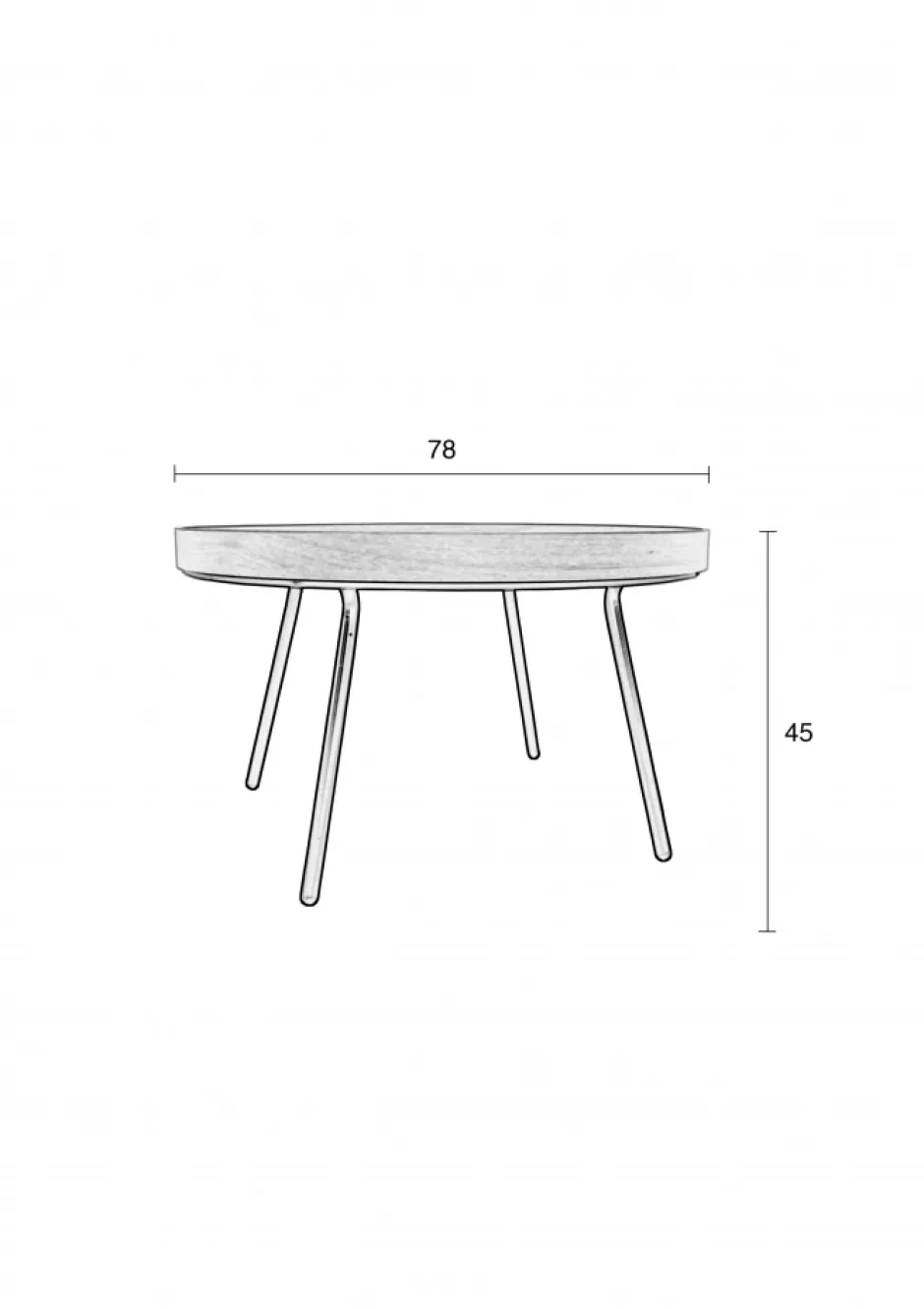 Soffbord|Vardagsrum|Zuiver Soffbord 'Tray' - Ek