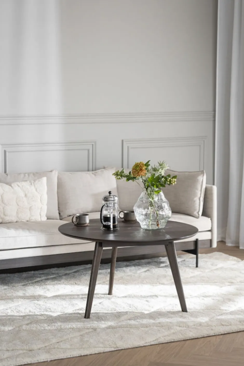 Soffbord|Vardagsrum|Rowico Home Soffbord 'Yumi' Runt 90cm - Brun
