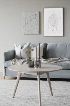 Soffbord|Vardagsrum|Rowico Home Soffbord 'Yumi' Runt 90cm - Vitpigmenterad ek