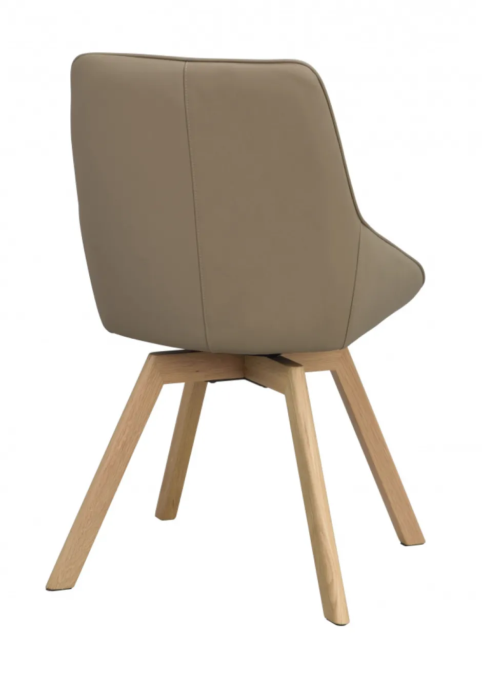 Stolar|Kök|Rowico Home Stol 'Alison' Läder - Beige/ek