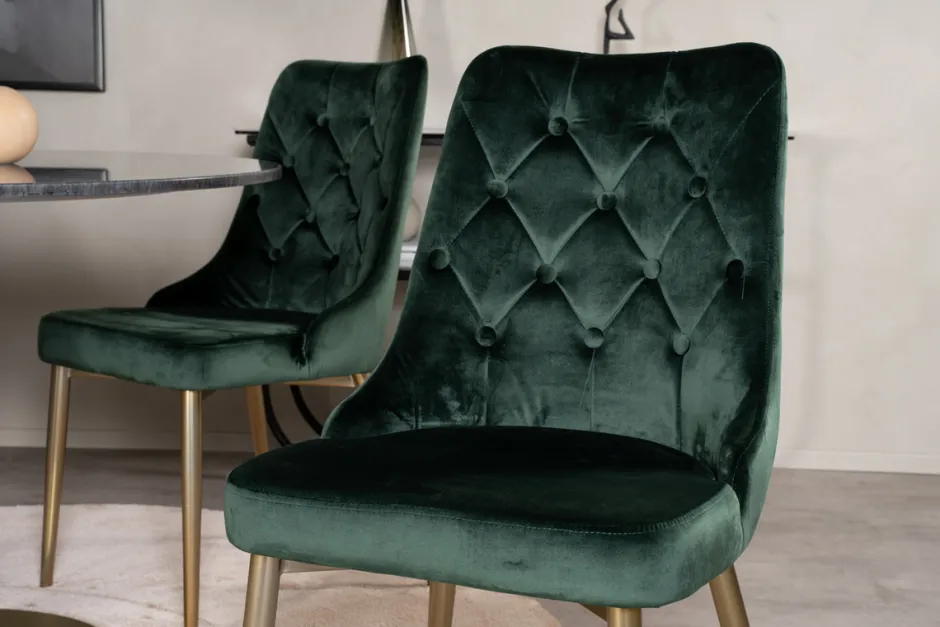 Stolar|Kök|Reforma Stol 'Elverum Deluxe' - Grön/Mässing
