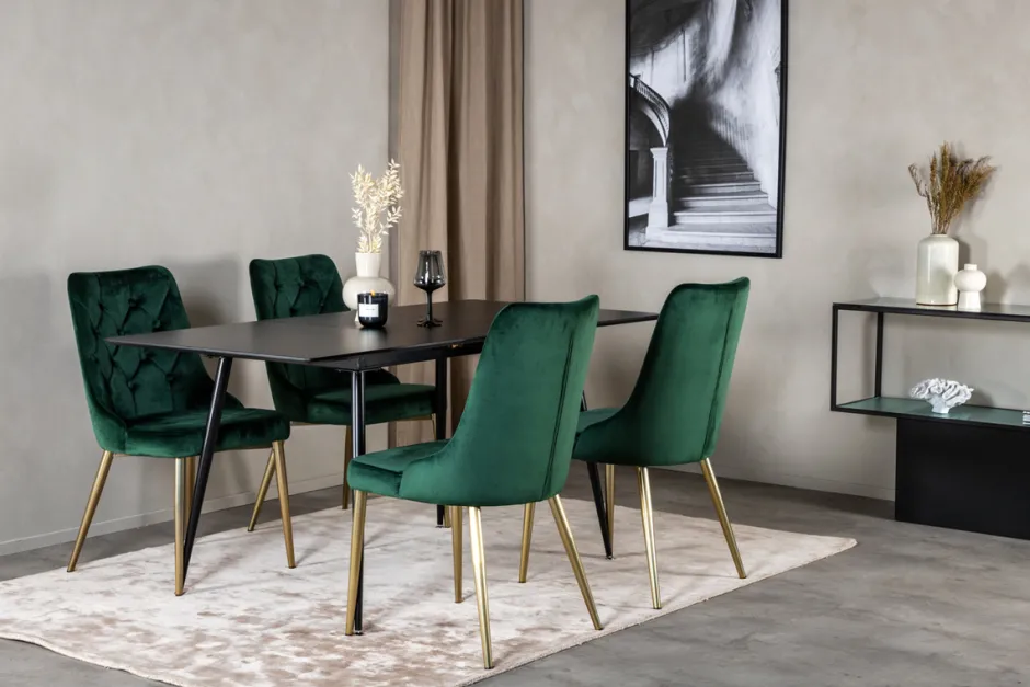 Stolar|Kök|Reforma Stol 'Elverum Deluxe' - Grön/Mässing