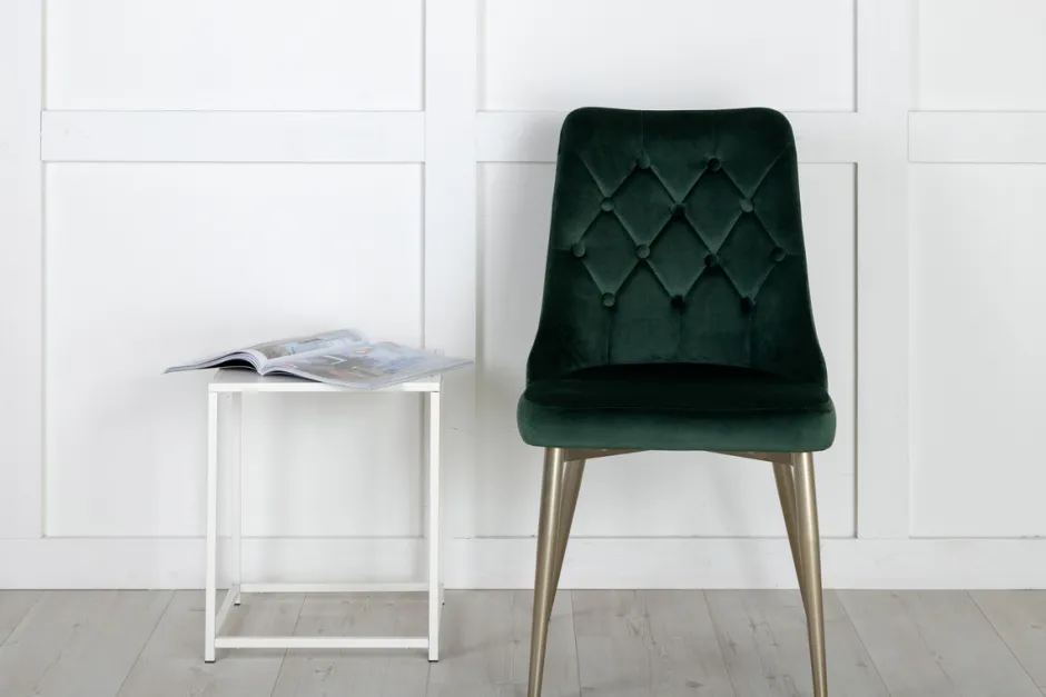 Stolar|Kök|Reforma Stol 'Elverum Deluxe' - Grön/Mässing