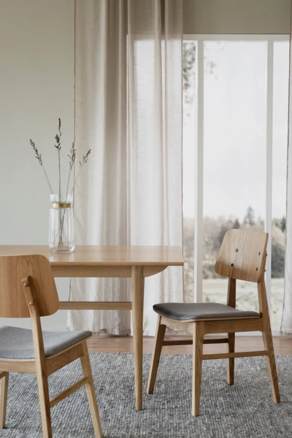 Stolar|Kök|Rowico Home Stol 'Nagano' - Ek/Ljusgrå