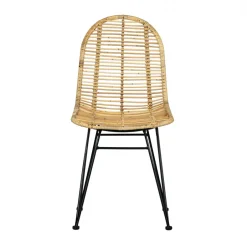 Sittmöbler|Stolar|Reforma Stol 'Striped rattan' - Natur/Svart