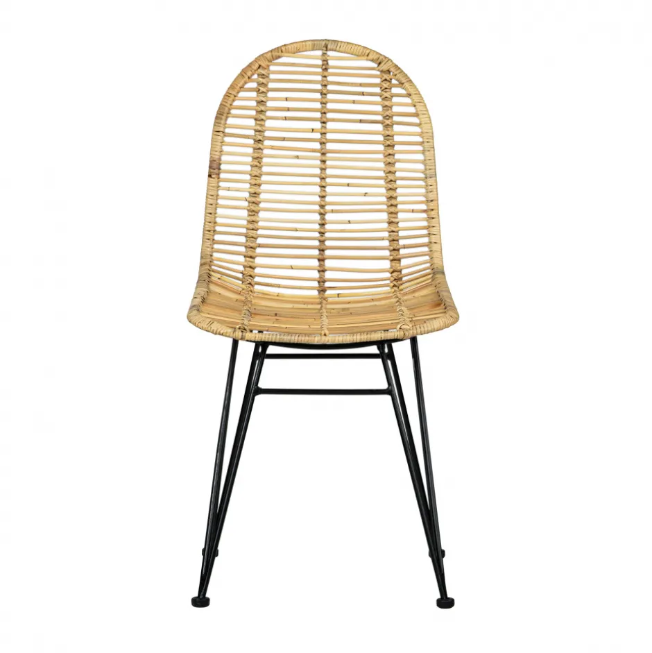 Sittmöbler|Stolar|Reforma Stol 'Striped rattan' - Natur/Svart