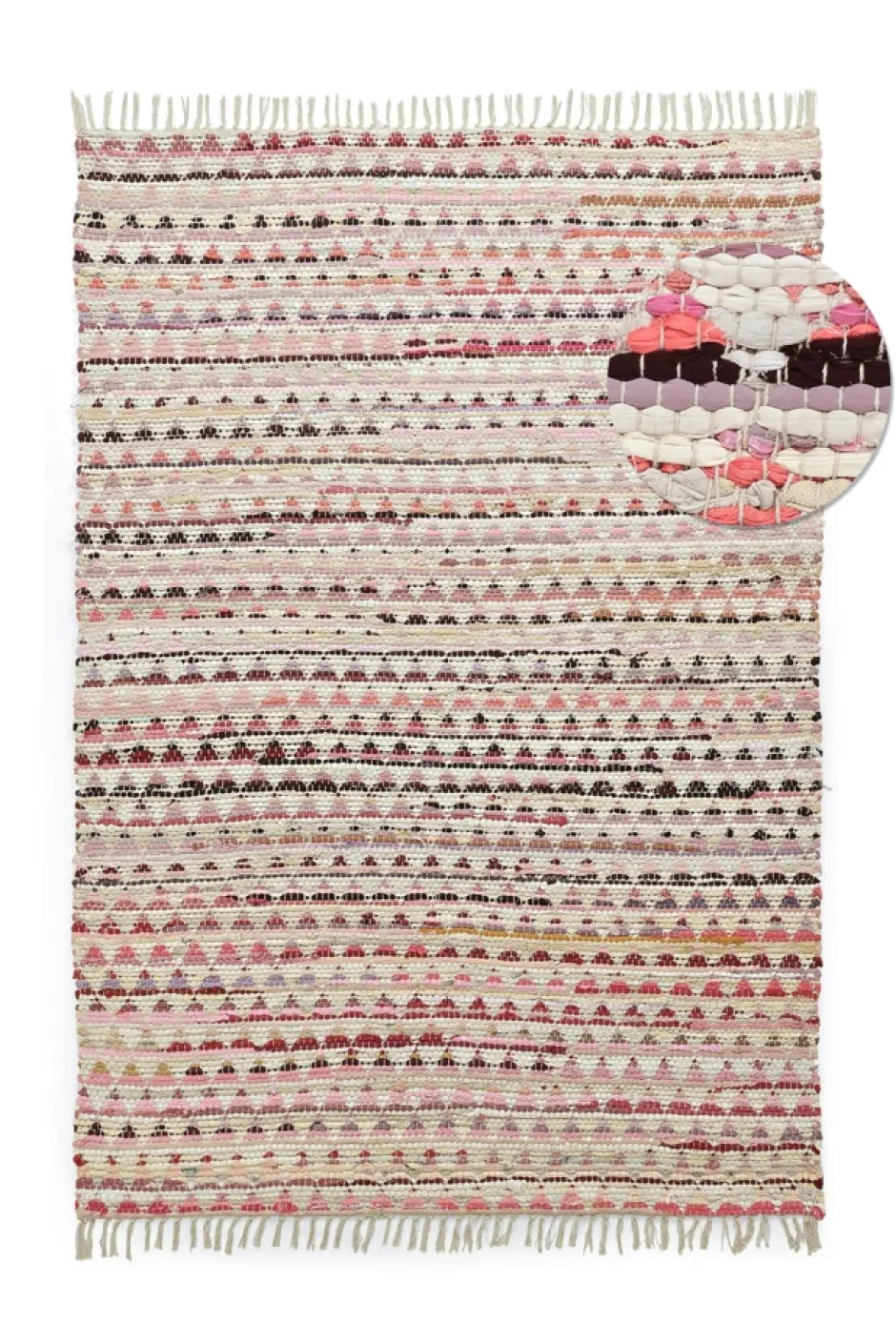 Vävda Mattor|Vardagsrum|Reforma x Trendcarpet Trasmatta 'Lindby' - Multi/rosa