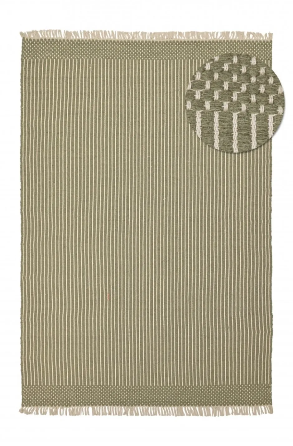 Vävda Mattor|Ullmattor|Reforma x Trendcarpet Ullmatta 'Arbil' - Grön/vit