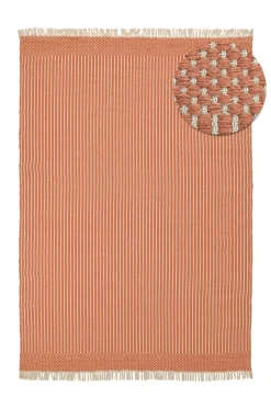Vävda Mattor|Ullmattor|Reforma x Trendcarpet Ullmatta 'Arbil' - Terrakotta/vit