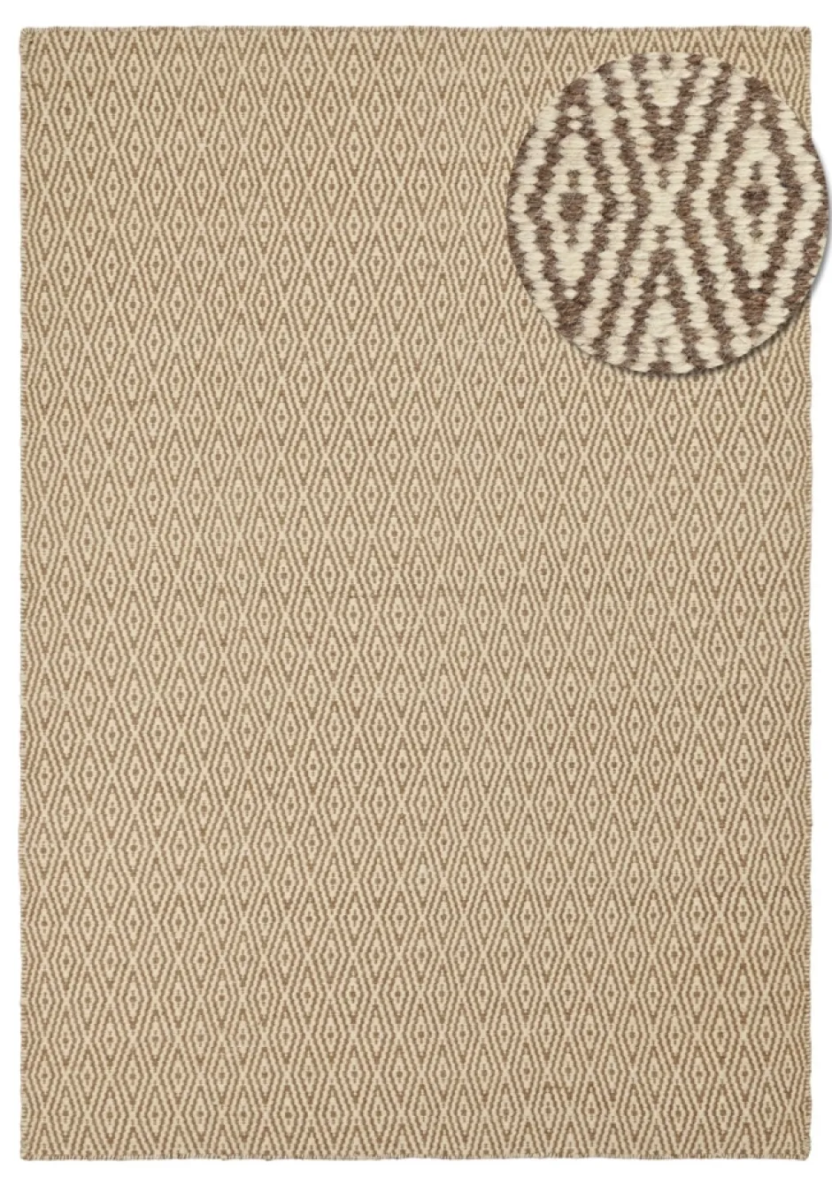 Vävda Mattor|Ullmattor|Reforma x Trendcarpet Ullmatta 'Monastir' - Brun/vit