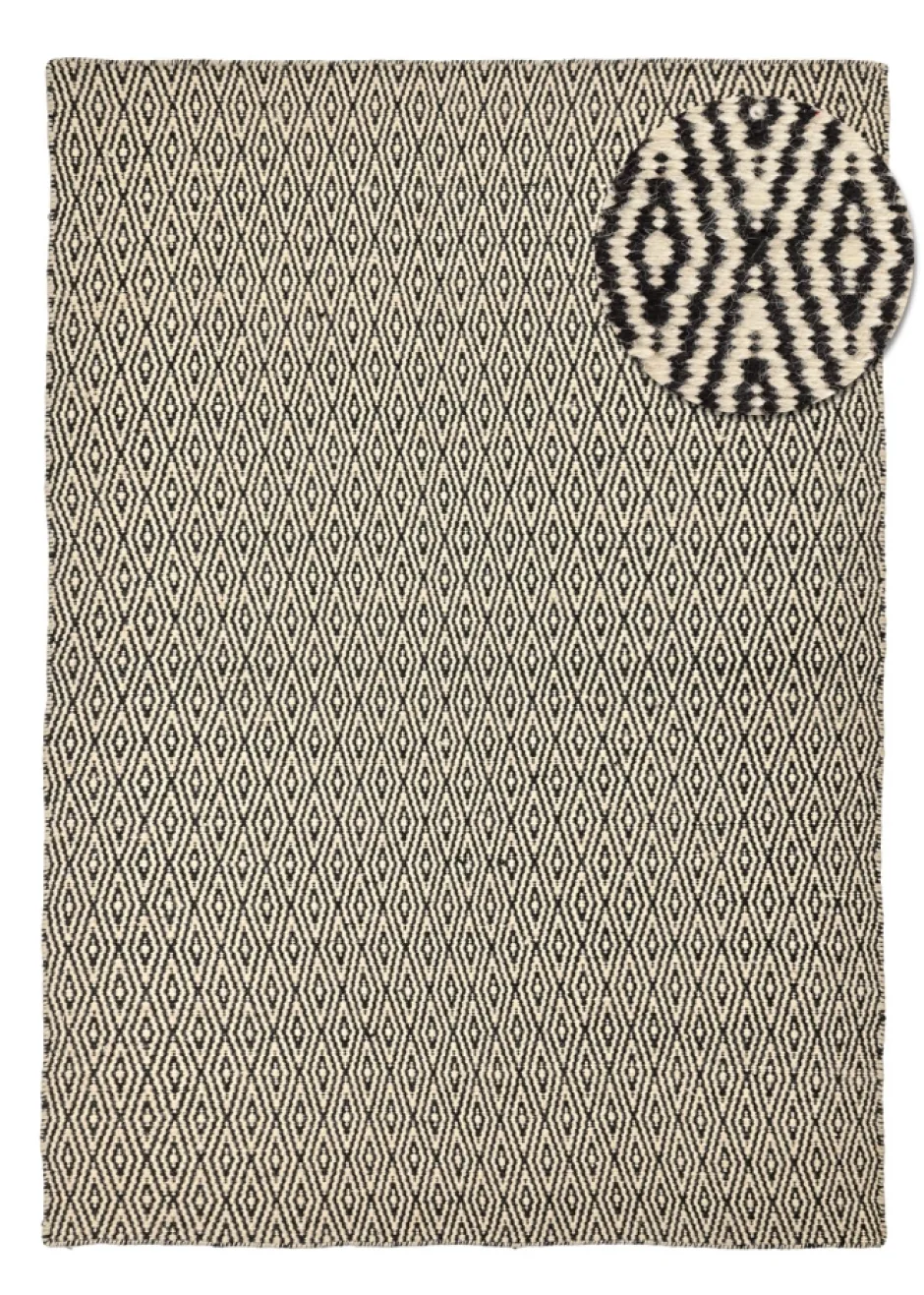 Vävda Mattor|Ullmattor|Reforma x Trendcarpet Ullmatta 'Monastir' - Svart/vit