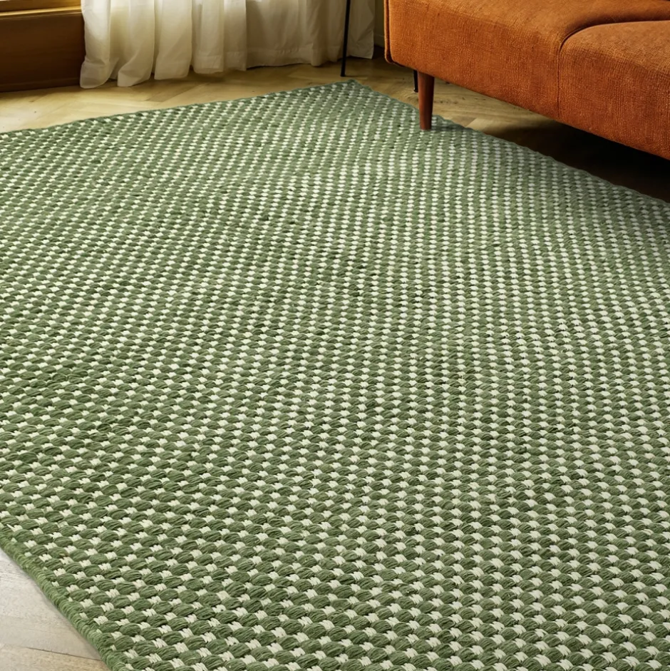 Vävda Mattor|Ullmattor|Reforma x Trendcarpet Ullmatta 'Ovelia' - Grön/vit