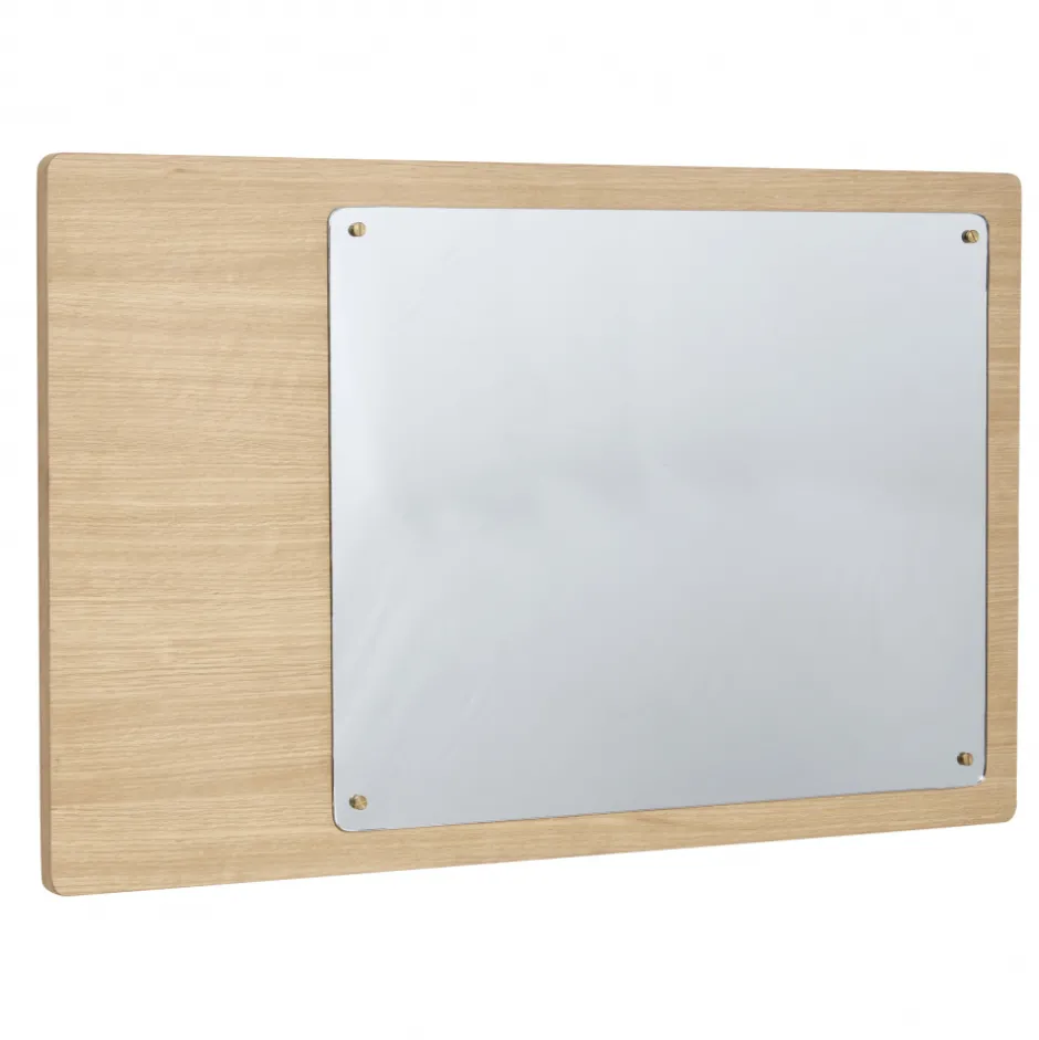 Dekoration|Speglar|Hübsch Väggspegel med magneter 'Split' 80x50cm - Ek