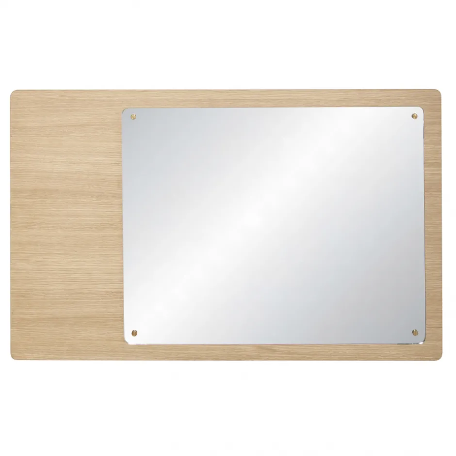 Dekoration|Speglar|Hübsch Väggspegel med magneter 'Split' 80x50cm - Ek